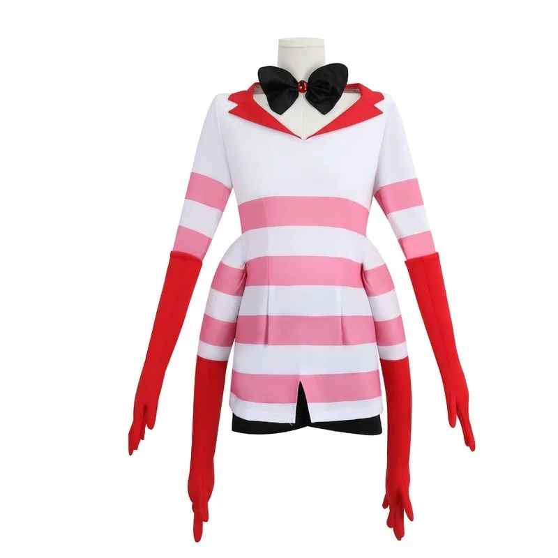 

Angel Dust Hell Inn Cosplay Costume 4 Arm Red And White Striped Dress Anime Themed Action Figure Toy For Cosplay Enthusiasts