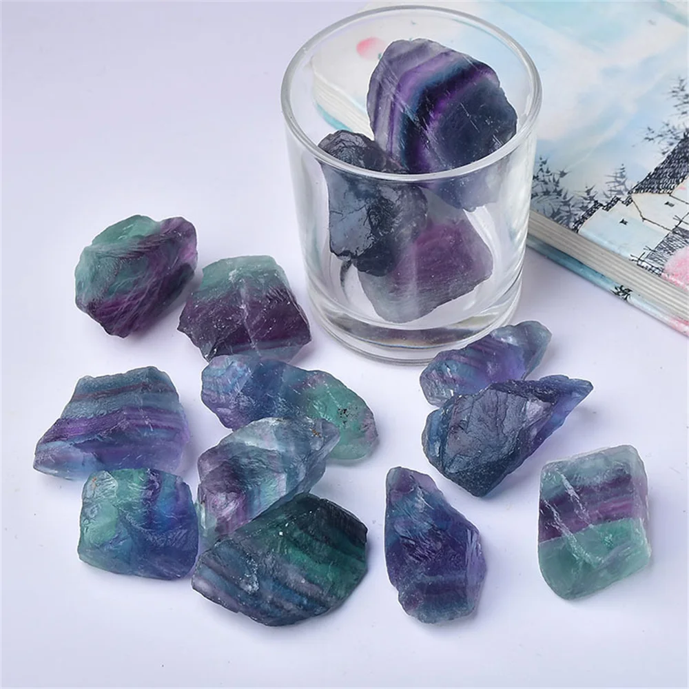 

Natural Raw Rainbow Fluorite Naturals Crystals Rough Stones Mineral Healing Crystals Gemstones Specimens Collectible Home Decor