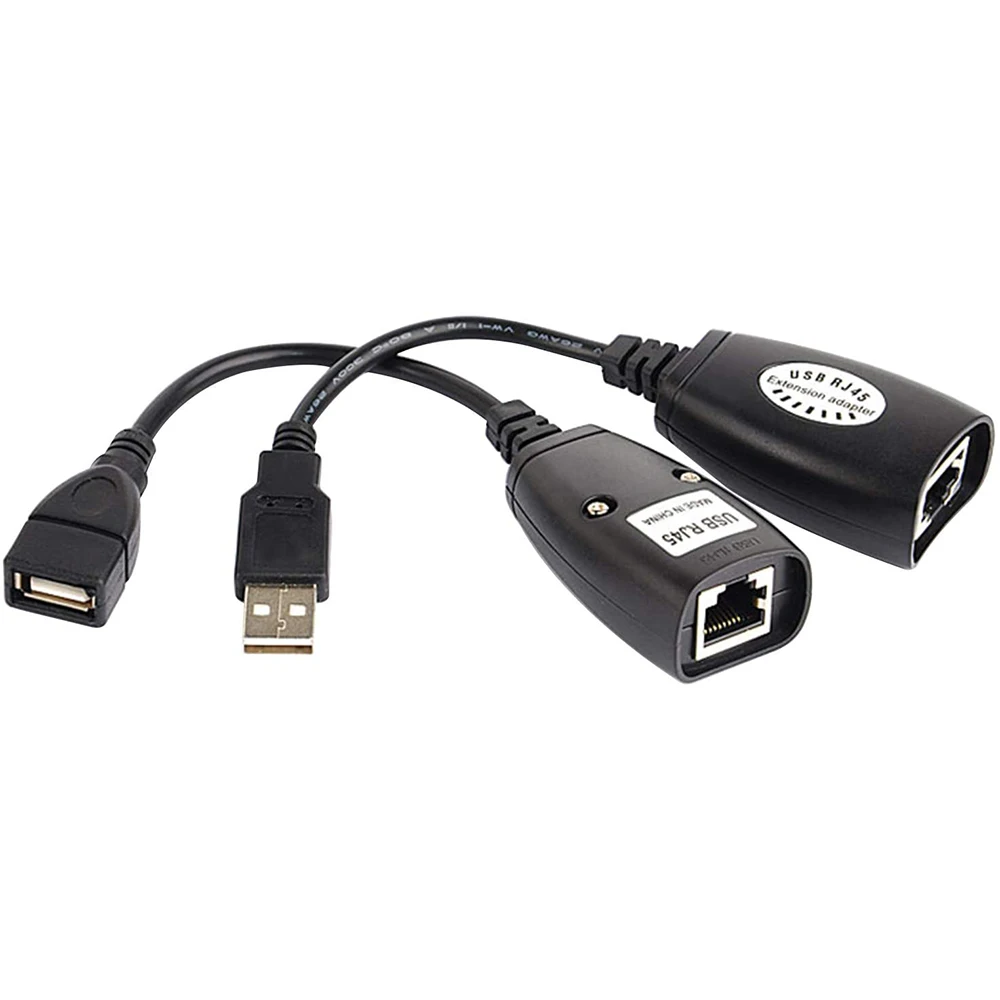 Penguat sinyal kabel USB ke Port jaringan, adaptor ekstensi kabel USB ke RJ45 RJ 45 LAN