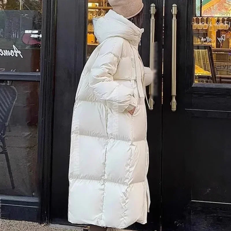 Chaqueta con capucha de manga larga, abrigo Parker, Chaqueta larga, informal, gruesa, cálida, otoño, invierno, nuevo, 90