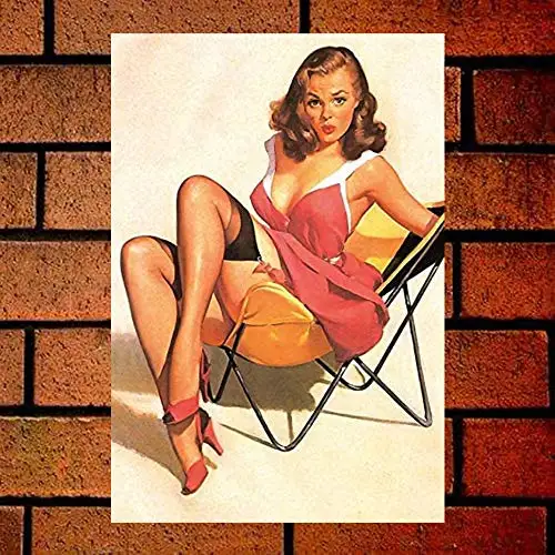 PaBoe Liegestuhl Girls Metal Sign 12