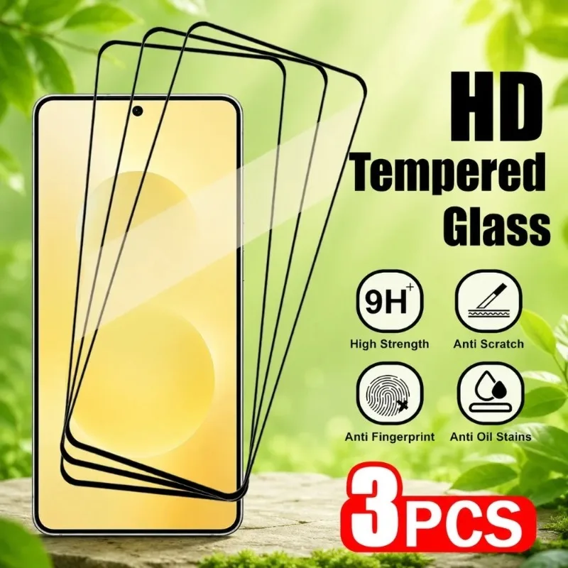 3-teiliger Vollschutz aus Gehärtetem Glas für Samsung Galaxy S26 S25 S24 S23 Ultra S22 S21 Plus S24 S23 S25 FE Hochklarer Displayschutz