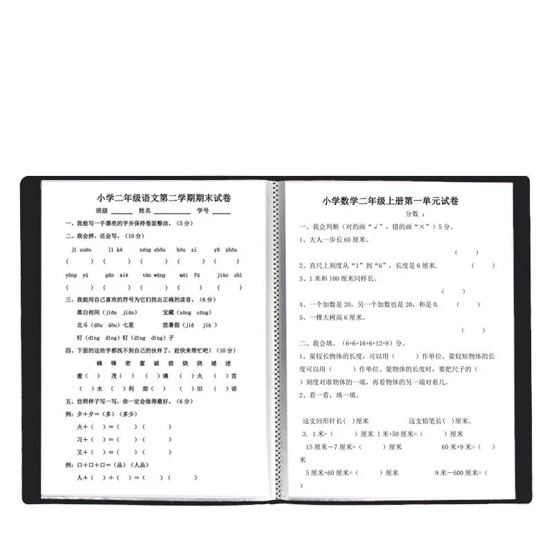 A4 حقيبة ملفات سوداء 20 30 40 60 صفحة كتاب البيانات سعة كبيرة الملفات مجلد معلومات كتيب القرطاسية مكتب اللوازم المدرسية #3