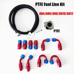 Universal AN4 AN6 AN8 AN10 AN12 Aluminum Oil Fuel Swivel Hose End Fitting Adaptor Kit 0°/45°/90°/120°/180° Swivel End Fittings