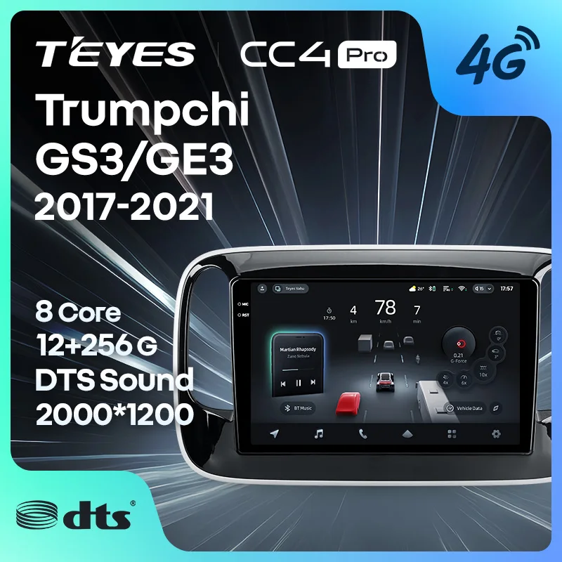 

TEYES CC4 PRO For GAC Trumpchi GS3 GE3 2017 - 2021 CarPlay Android Auto 2DIN Autoradio Radio Multimedia Stereo