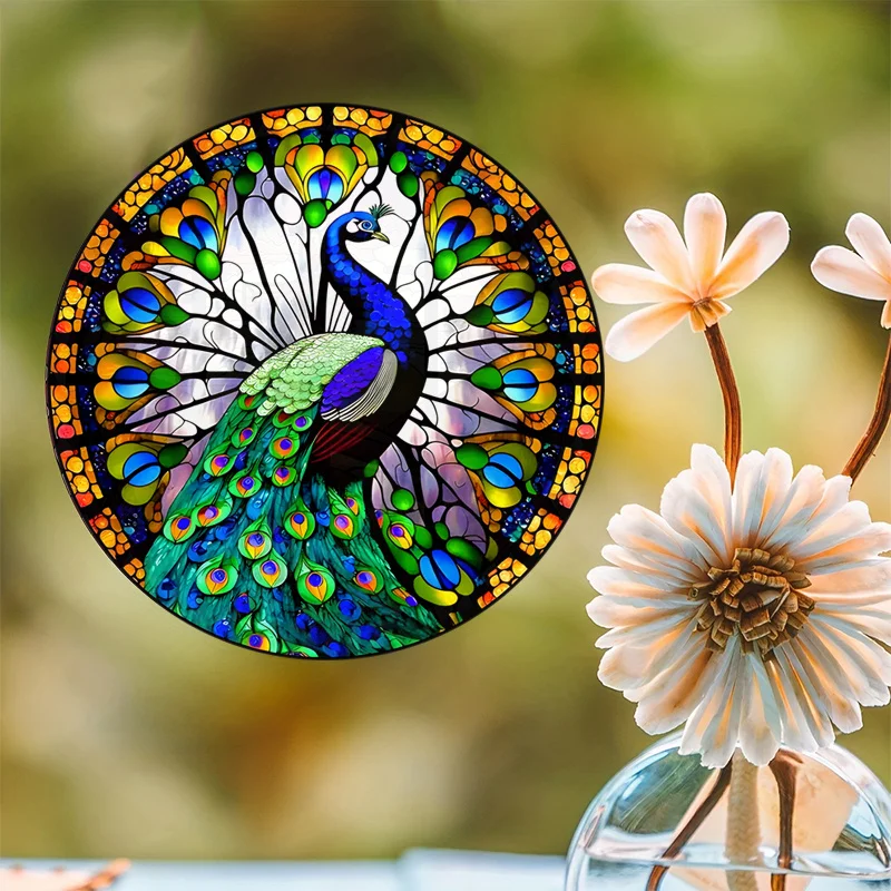 Peacock Car RV Home Window Glass Electrostatic Stickers Decoration Static Cling Glass Sticker Adhesive Free Window Sticker#5