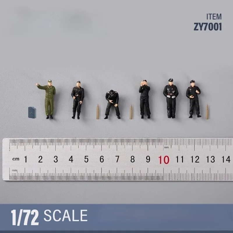 

ZYTOYS 1/72 Scale Six Soldier World War II German Armored Soldier Model Alloy Action Figures Scene Accessories