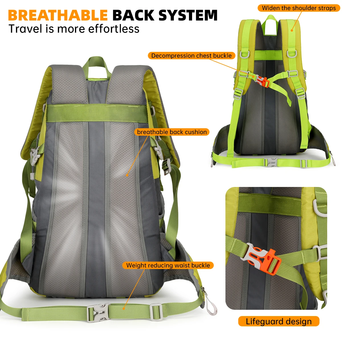 New cross-border outdoor hiking backpack for men and women, casual travel backpack, large-capacity backpack for hiking and mountaineering, suitable for students
