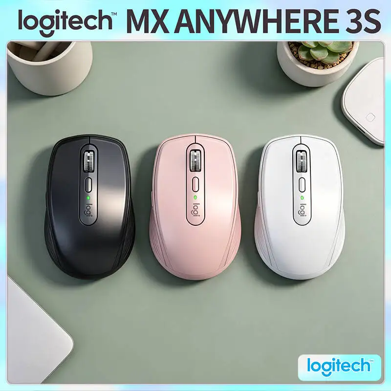 

Logitech MX Anywhere 3S Ergonomic Mouse - 8K DPI, MagSpeed Scroll, Silent Click, Travel-Ready Build for Office Trip