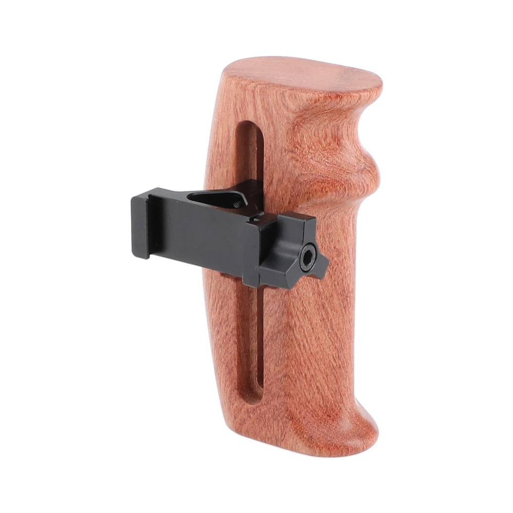 CAMVATE Wooden Handle With Quick Release ARCA Swiss Clamp Connection (Either Side) For DSLR Camera Rig/DV Video Cage/RED Camera