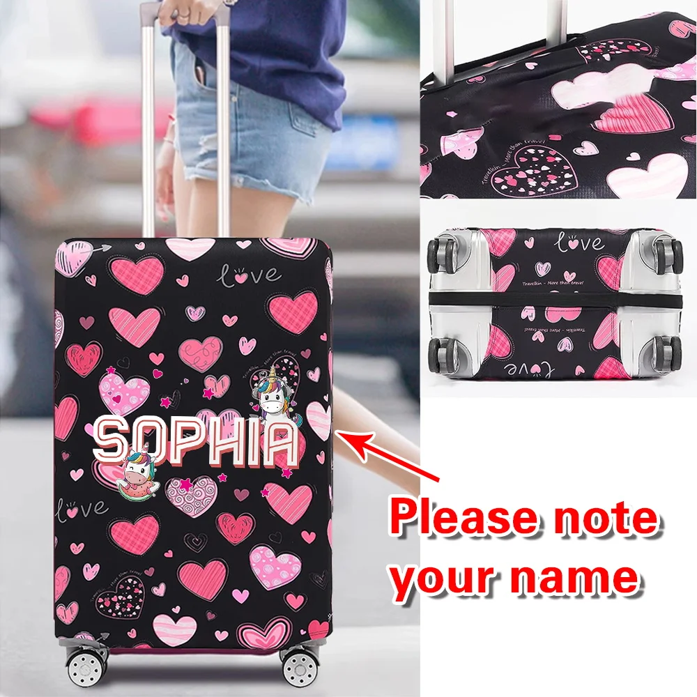 شخصية مخصصة اسم غطاء صندوق عربة إكسسوارات السفر حامي الموضة مرونة سميكة 18-32 بوصة أغطية الأمتعة