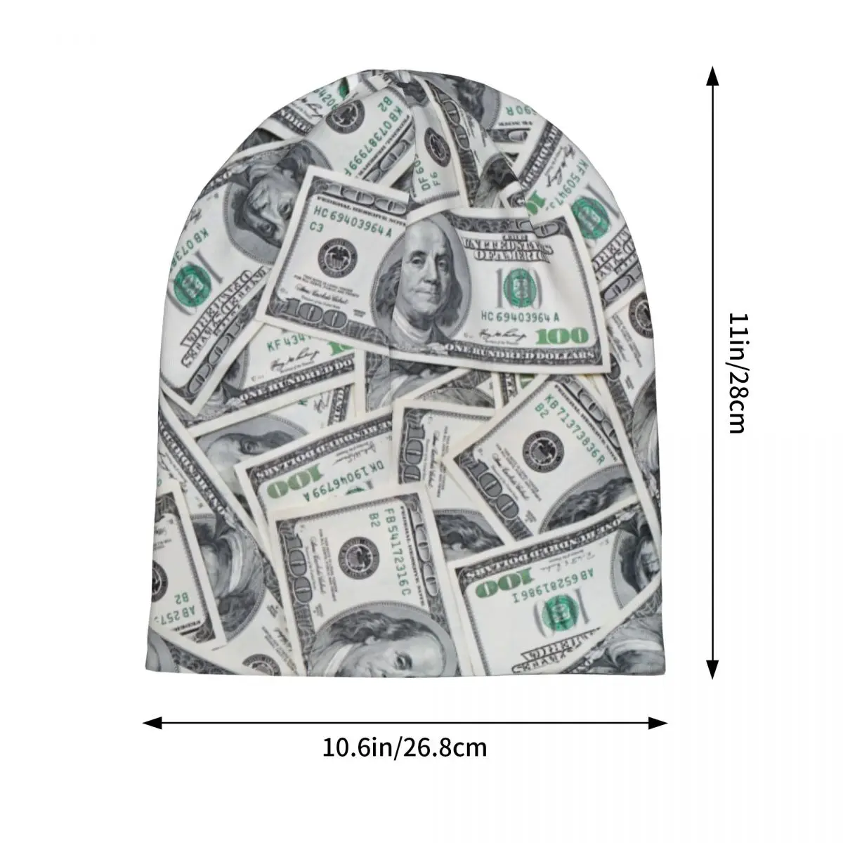 100 Dollar Bills USA Cap Money Casual Autumn Winter Street Skullies Beanies Hats Spring Warm Head Wrap Bonnet Hat