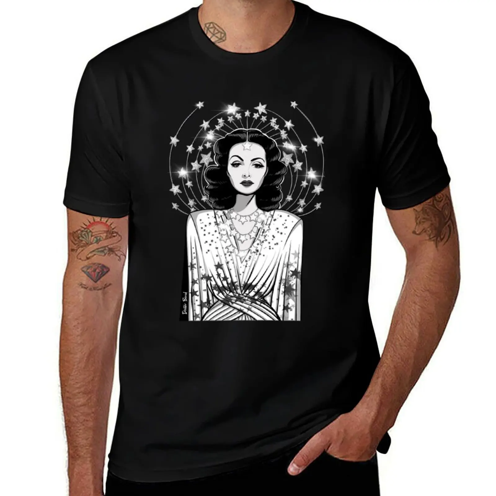 

Футболка Hedy Lamarr с графикой, простые футболки с баскетбольным рисунком, винтажные черные футболки для мужчин
