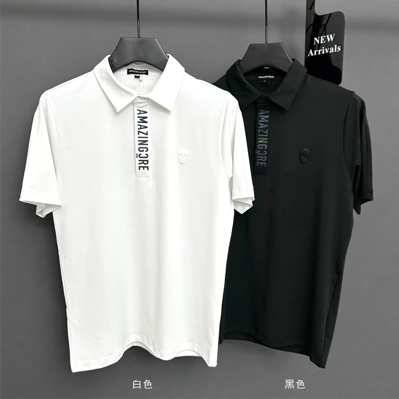 

2025 Новая мужская рубашка для гольфа с короткими рукавами, повседневная дышащая летняя одежда для гольфа