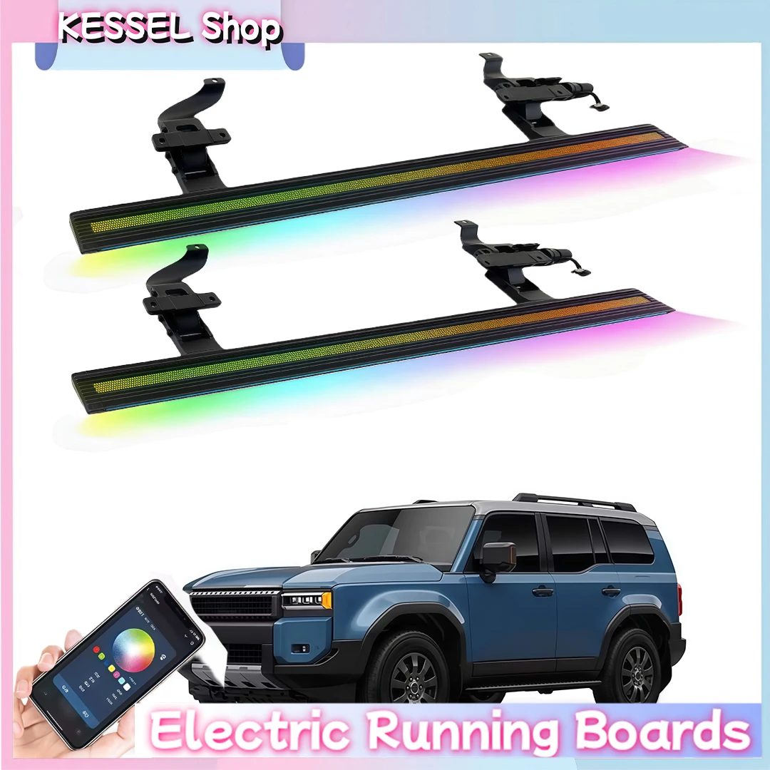 

Power Side Step with LED Light Electric Running Boards fits for Toyota Land Cruiser LC250 Prado J250 2024-2026 Retractable Steps