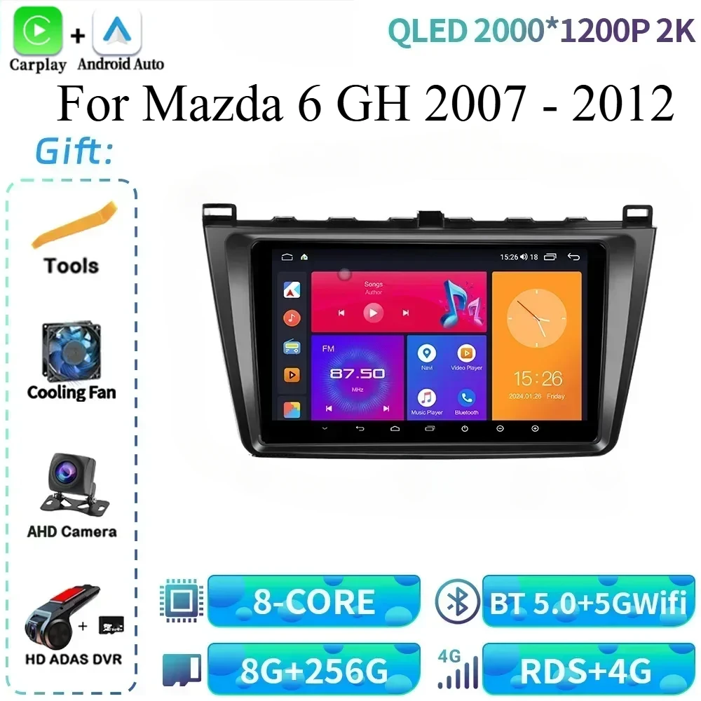 

Car Radio For Mazda 6 GH 2007 - 2012 Multimedia Video Player Navigation 4G Multimedia Wireless Carplay Intelligent Touch Screen