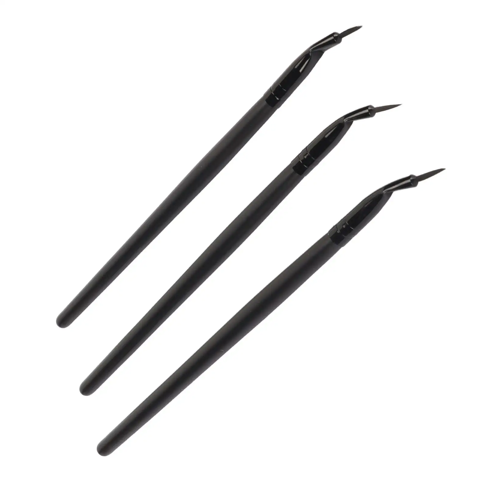 Escova angular ultra fina do eyeliner, ferramenta profissional da composição para salas do pó, projeto curvada, cabelo do nylon