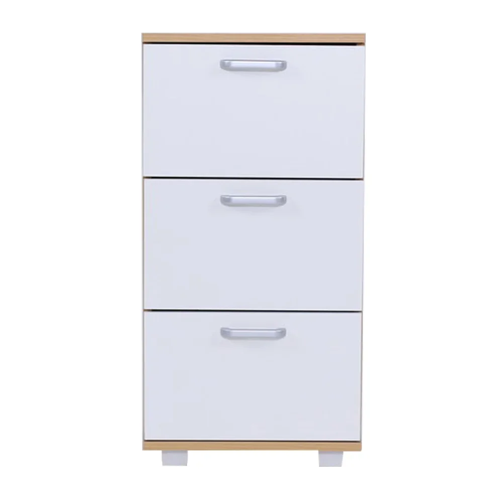 Wood Rolling Office File Drawer Storage Cabinet 3 Drawers Cabinet Under Desk