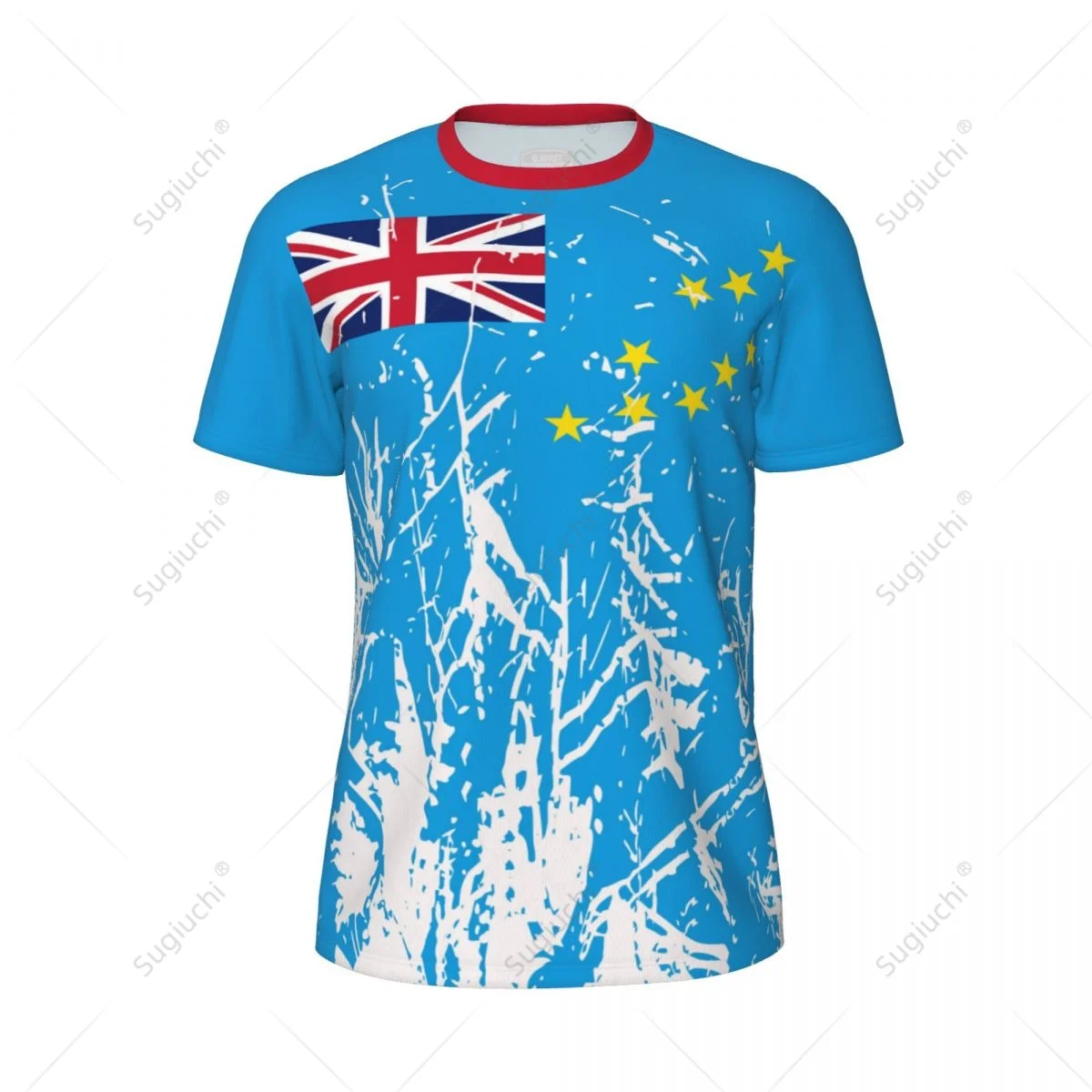 Exclusive design Tuvalu Flag Grain 3D Printed Men For Running Bike Soccer Tennis Fitness Sports tshirt Mesh Fans Short T-shirt