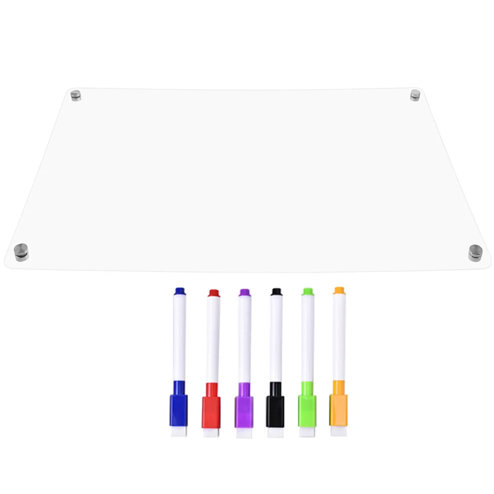 Clear Dry Erase Board White Calendar for Fridge Acrylic Hanging Magnetic Whiteboard