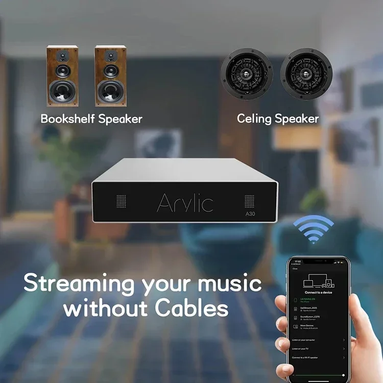 2025 A50 Home Audio Receiver Gerät WLAN Multiroom Audio Gerät Airply DLNA Connect Qplay Leistungsverstärker
