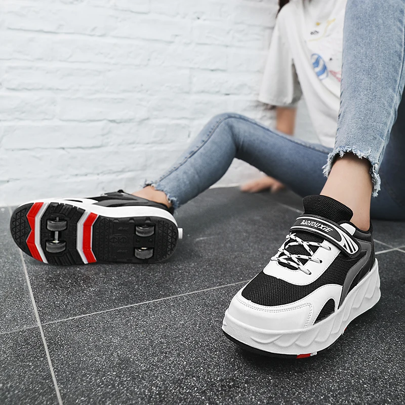 2024 Kids Roller Sneakers Flying Shoe Outdoor Skating Detachable Skate Running Shoes Sport Gift Double Row Indoor Blade Beginner