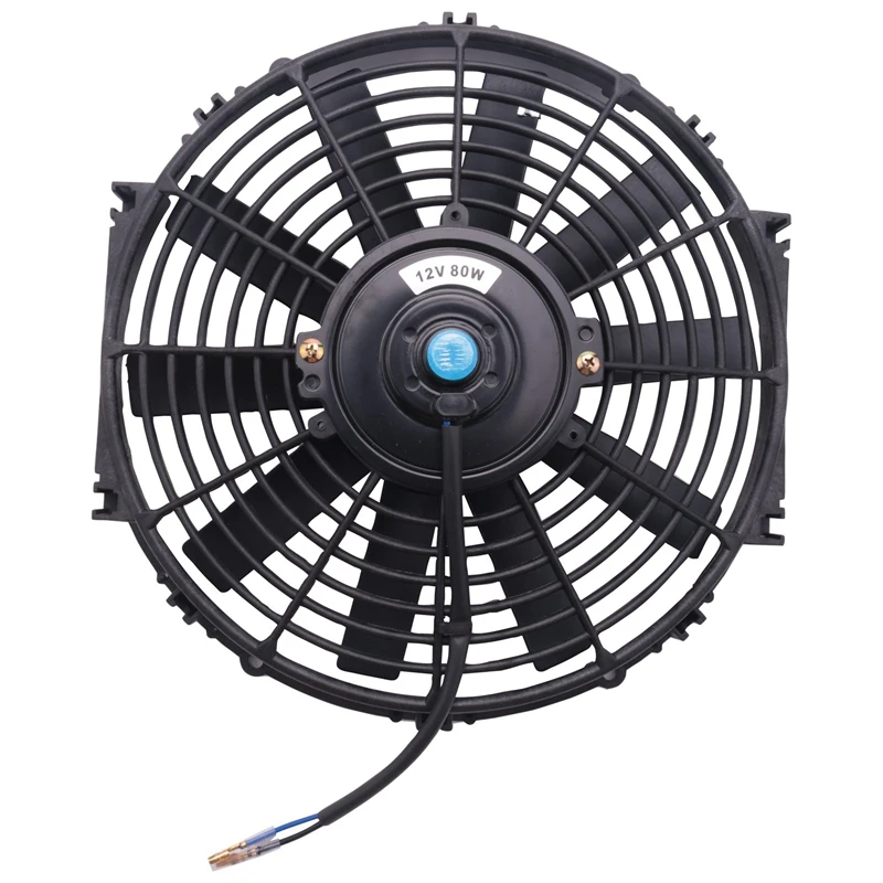 Universal 12 Inch Car Water Oil Cooler Dc12v 90W Pull/Push Bend Black Blade Electric Cooling Radiator Fan For Car Kart Buggy