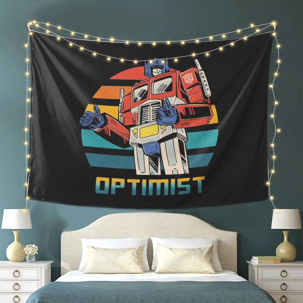 

Optimus Prime Tapestry Wall Hanging Aesthetic Home Decoration Tapestries for Living Room Bedroom