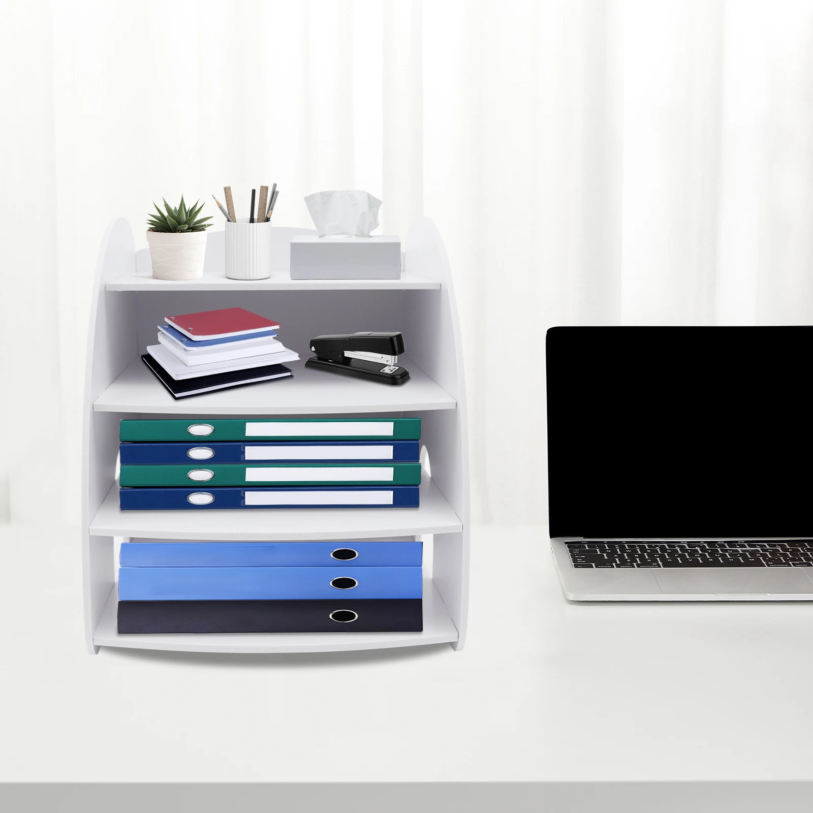 Porte-documents à 4 niveaux en mousse PVC, organiseur de fichiers de bureau stable, support de rangement pour papier pour le bureau et la maison