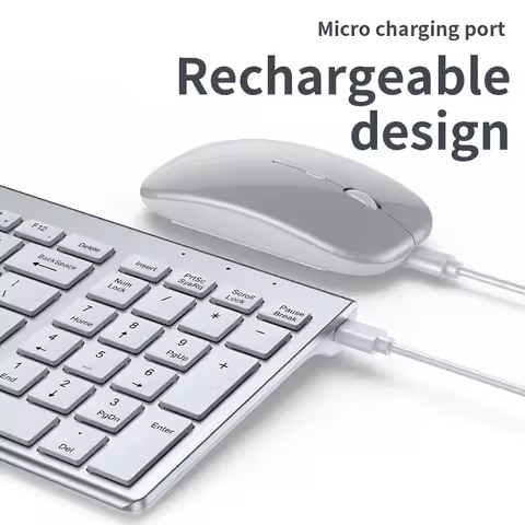 Bluetooth 5.0 &amp; 2.4G Wireless Keyboard and Mouse Combo Mini Multimedia Keyboard Mouse Set for Laptop PC TV iPad Macbook Android