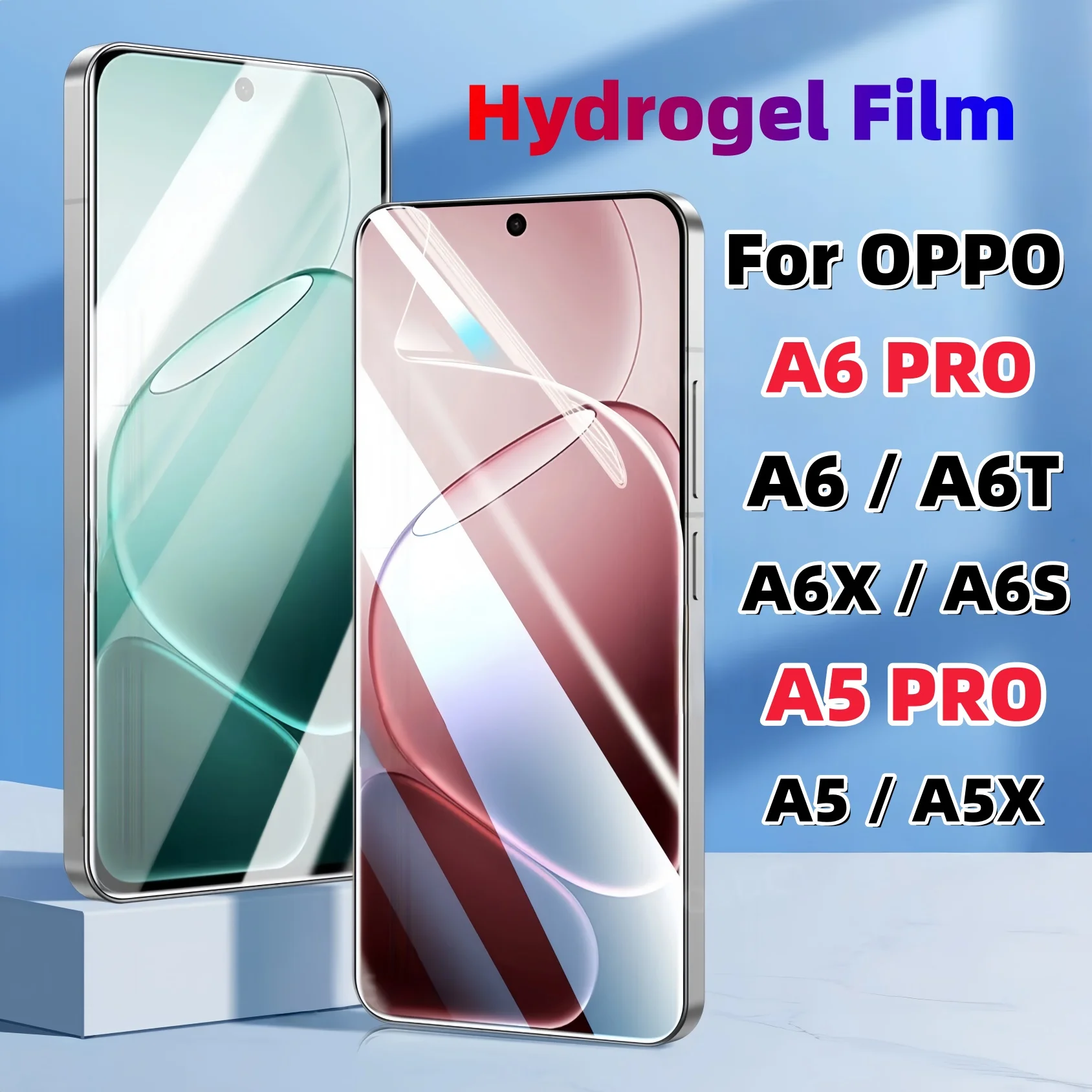 2 Stück hochempfindliche Hydrogelfolie für OPPO A5 A6 Pro A5X A6X A6S A6T, transparenter, weicher TPU-Displayschutz, selbstheilend