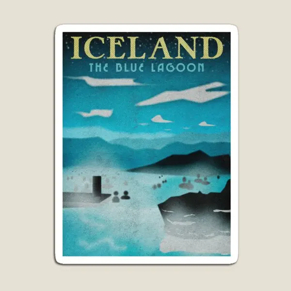 Iceland Is Blue Lagoon  Magnet  for Fridge Organizer Decor Kids Holder Refrigerator Stickers Baby Colorful Cute Toy Magnetic