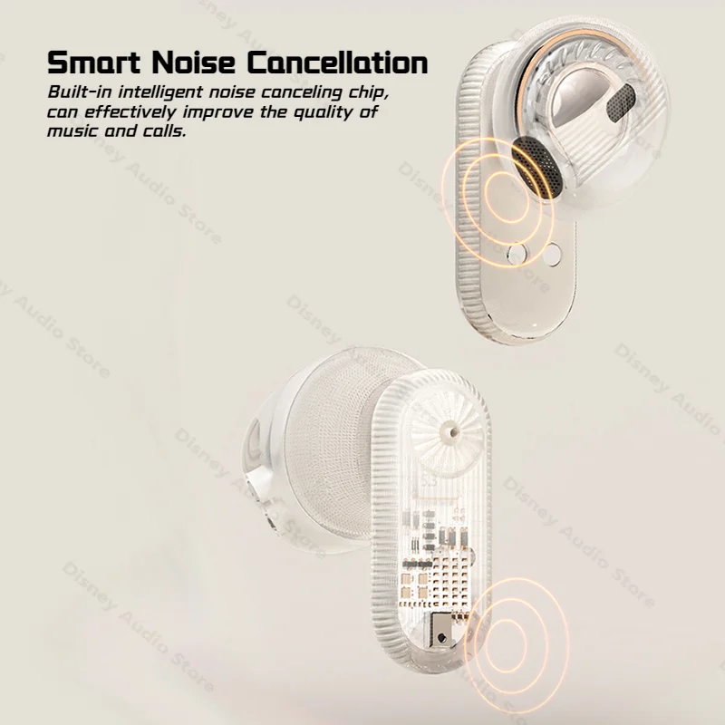 Disney-Écouteurs Bluetooth 5.3 avec lumières absorbe ouissantes, écouteurs sans fil, suppression du bruit, faible latence, casque de jeu, TWS,