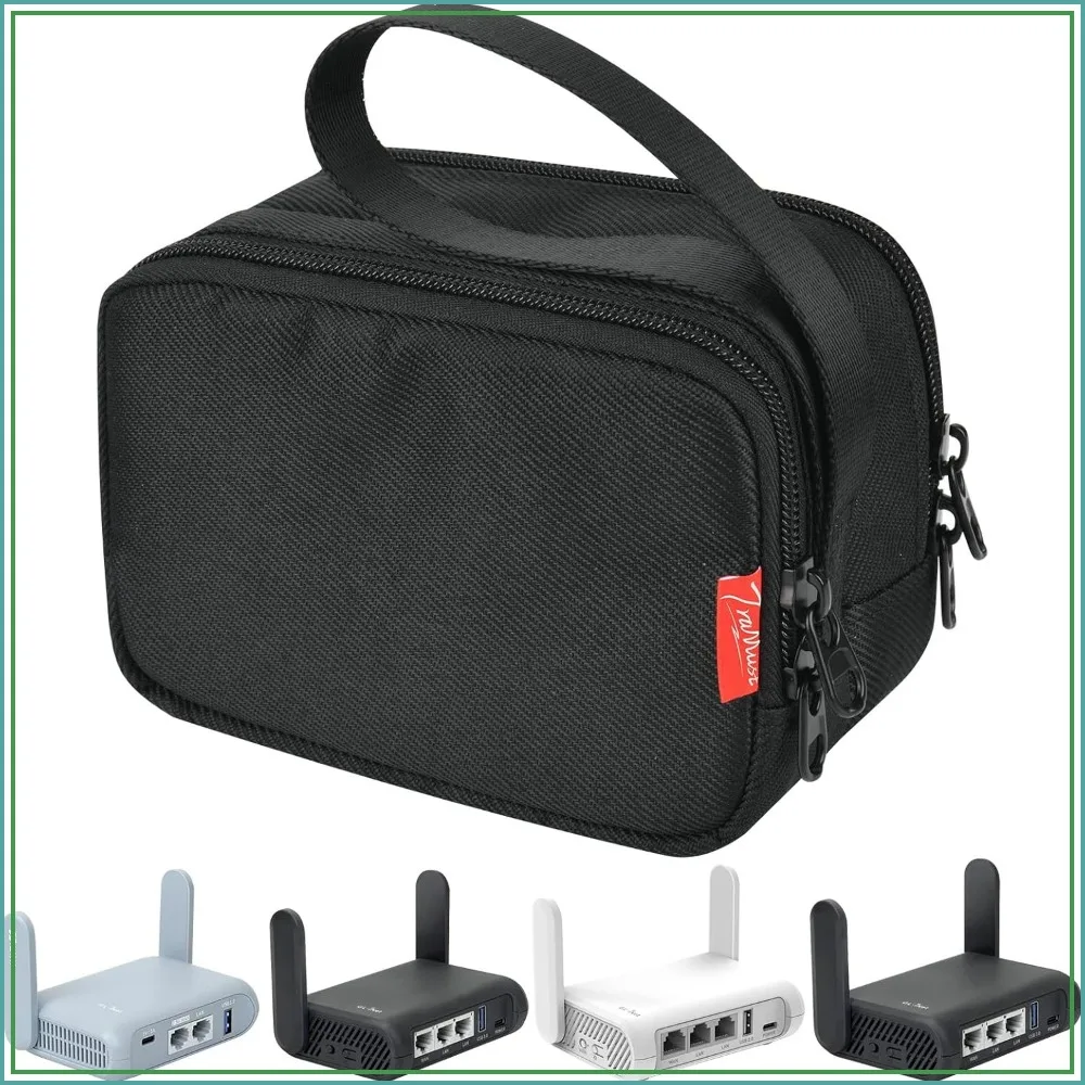 Portable Travel Router Case for GL-MT3000, GL-AXT1800, GL-SFT1200, GL-A1300, TP-Link AX1500, Waterproof Anti-Scratch Carrying Bag with Accessory Pocket
