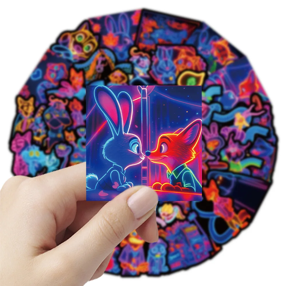 50 pièces Cool dessin animé Disney Animation Zootopia 2 autocollant bricolage téléphone ordinateur portable bagages planche à roulettes Graffiti décalcomanies amusant pour enfant