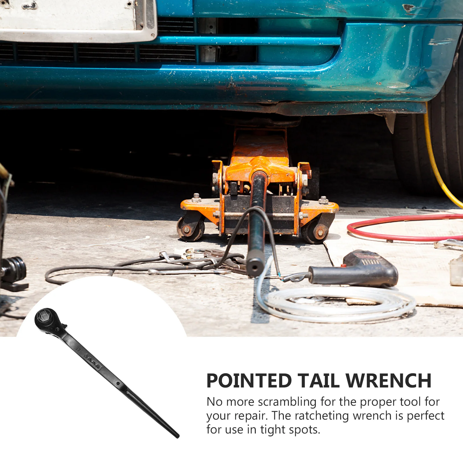 

Heavy Duty Ratcheting Wrench Pointed Tail Black for Automotive Repair Fast Tool Change Neat and Generous Design