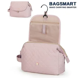 BAGSMART Hanging Travel Toiletry Bag for Women Large Wide-open Cosmetic Bag Make Up Organizer Case Travel Bag for Toiletries