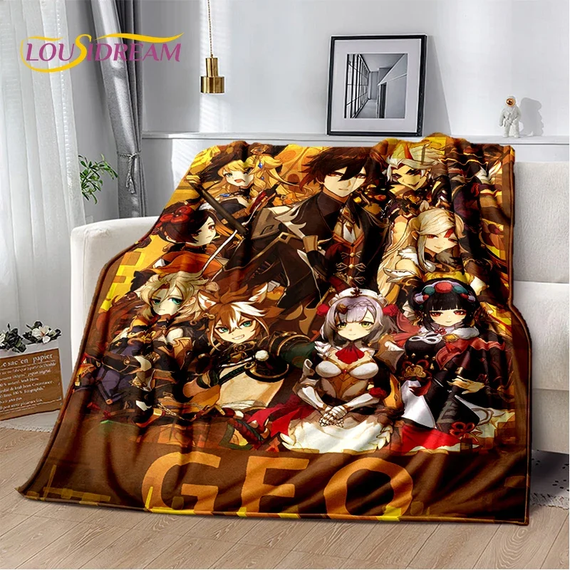Genshin Impact Cartoon Game Soft Throw Blanket for Bedroom Sofa Travel Picnic  Perfect Child Gift