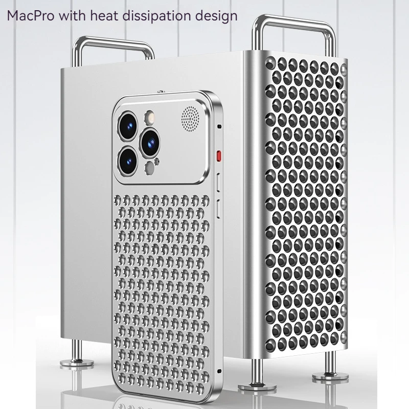 For iPhone 15 14 16 ProMax Metal Heat Dissipation Phone Case 15Pro Aluminum Alloy Aromatic Ultra-thin Shock-absorbing Back Cover