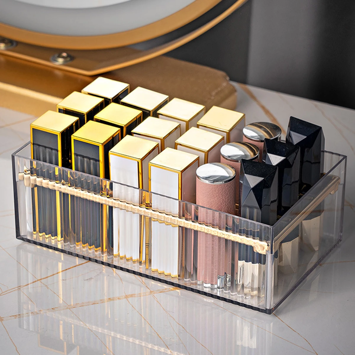 Detachable Desktop Lipstick Transparent Multi Cell Cosmetic Shelf