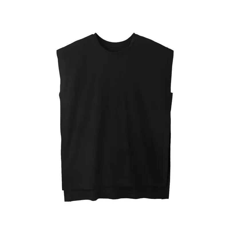 

Coat European American Side T-Shirt Open Men's Summer Top Casual Vest Men's Loose Sleeveless T-Shirt Yamamoto Style Trend