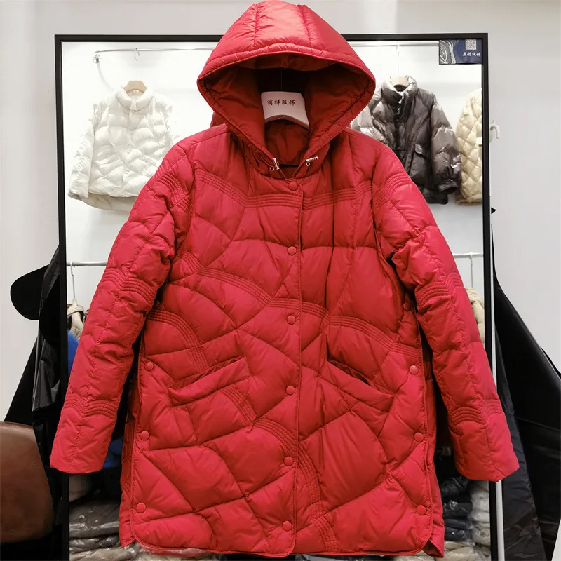 New Winter Coats Women 90% Duck Down Coat Ultra Light Puffer Feather Jacket Hooded Autumn Warm Casual Lightweight Female Parka