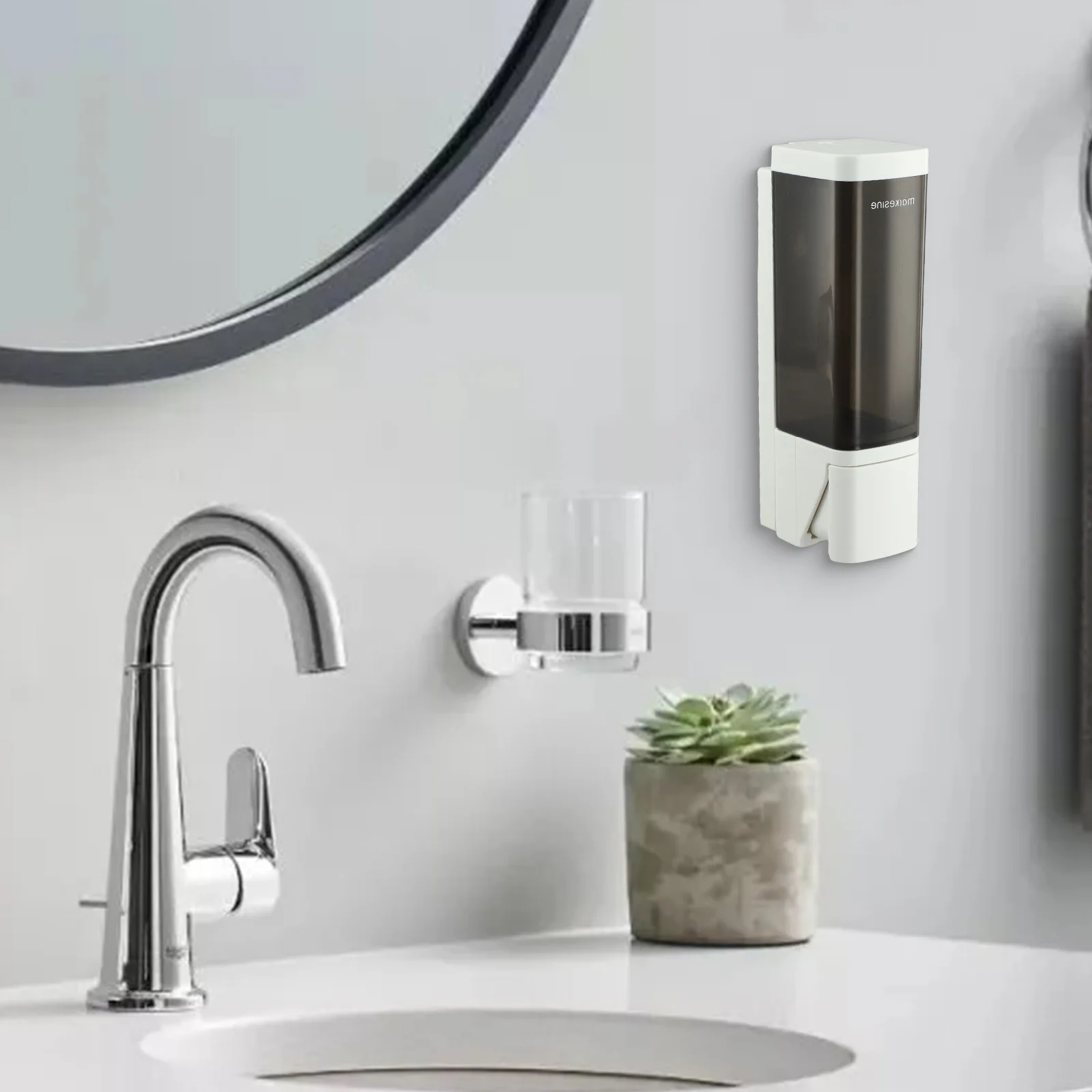 

Bathroom Decor 20.6x18x7.7cm 3 Bottles Pump Bottle Transparent Soap Level Monitor Bathroom Accessory Bathroom Organizer