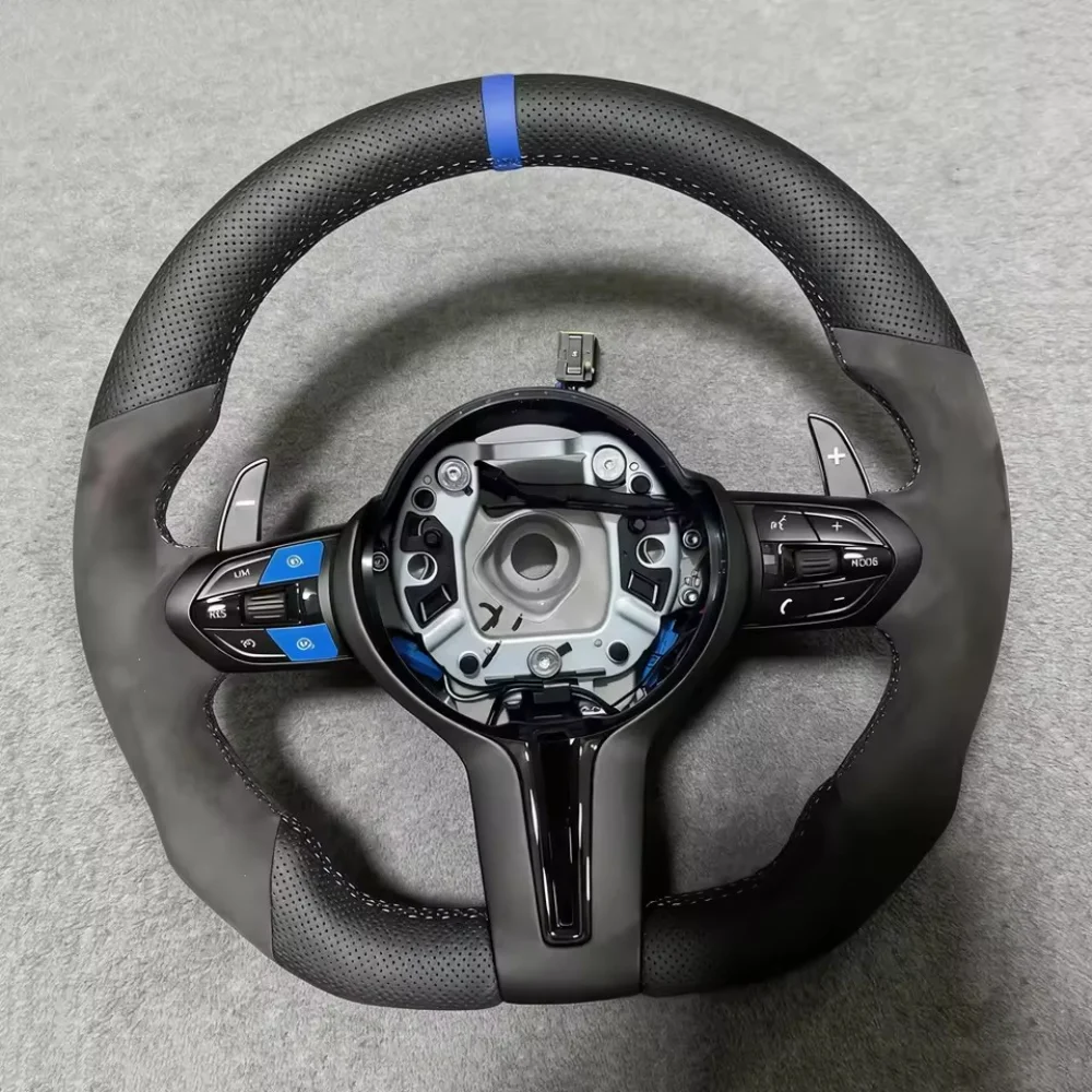 

M Upgraded Steering Wheel F10 F12 F30 F32 F34 F45 F22 F39 F15 F16 F25 F26 M3 M5 M6 M Sport Suede Leather Parts For BMW F30