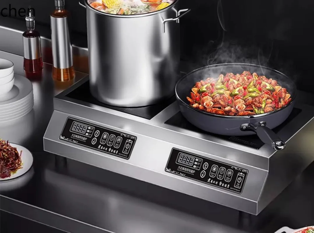 

Индукционная плита LXC для дома и коммерческого использования, двухконфорочная, с плоской вогнутой поверхностью, для отелей, высокой мощности