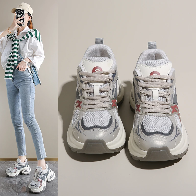 Chaussures de papa rétro décontractées pour hommes et femmes, baskets décontractées, chaussures de couple, chaussures à plateforme polyvalentes et à la mode pour femmes