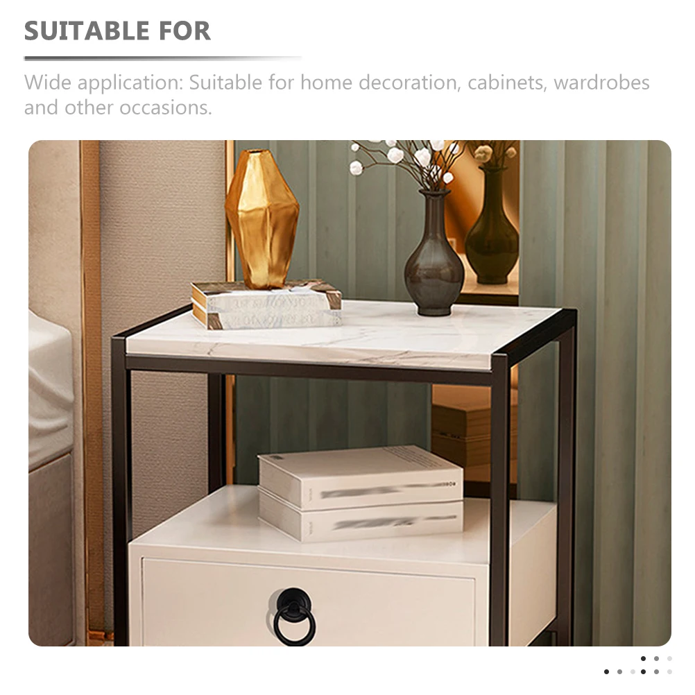 

10pcs Round Handle Cabinet Knobs Black Zinc Alloy Door Pulls for Kitchen Wardrobe Decor Easy Install Hardware