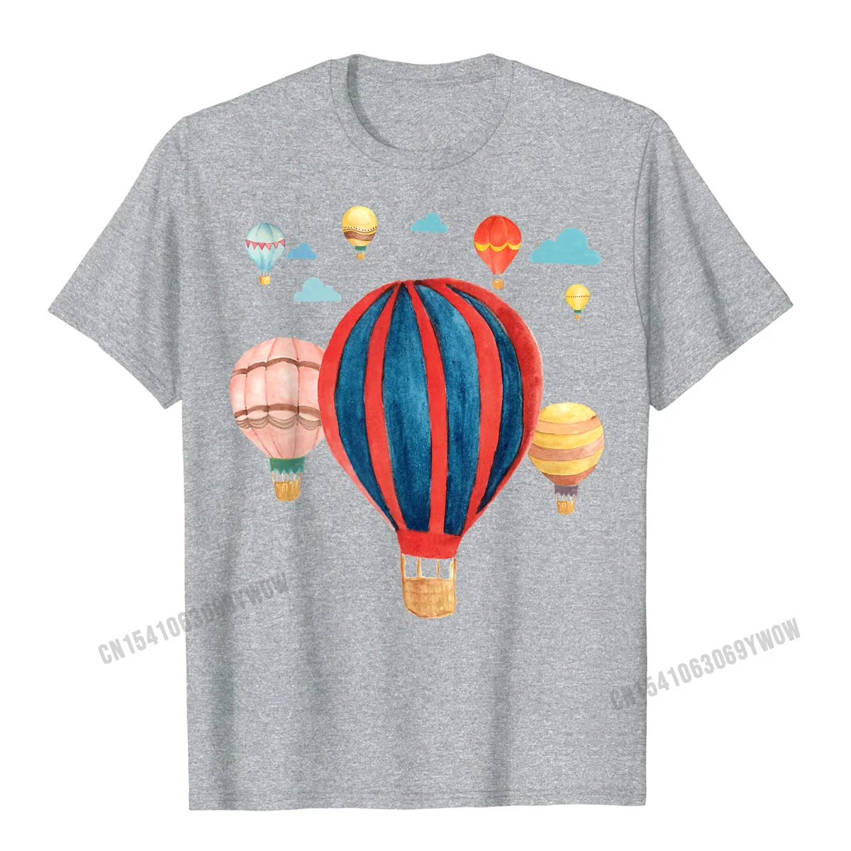 Cool Watercolor Hot Air Balloon - Ballooning Lover T-Shirt Graphic Boy Tops Shirt Casual T Shirts Harajuku Cotton Fitness Tight