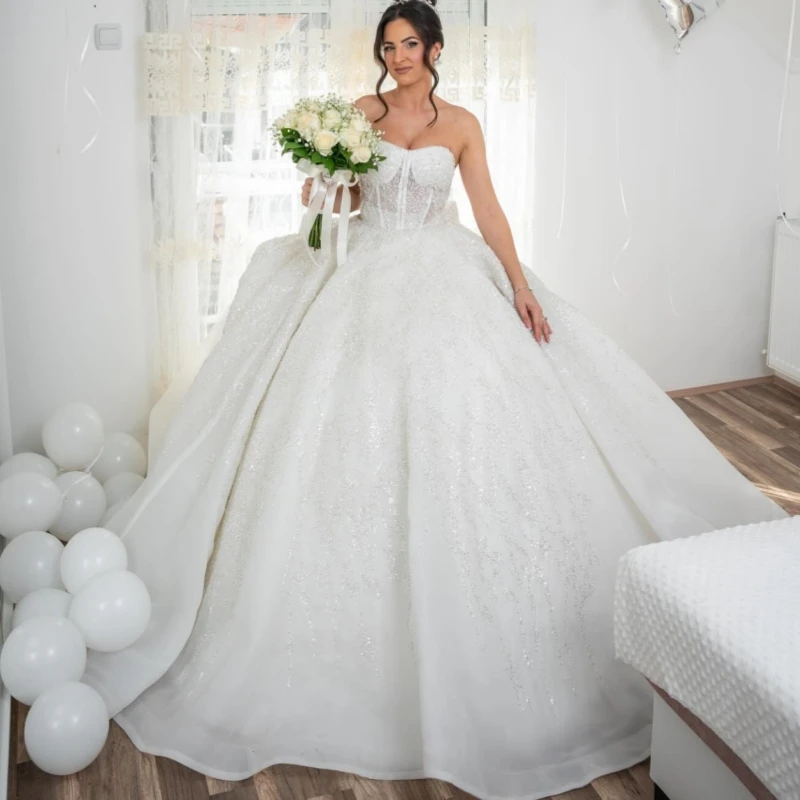 

Luxury White Dubai Arabic Mermaid Wedding Dresses Lace Sequin Beads Tull Court Train Wedding Dress Bridal Gowns vestidos de