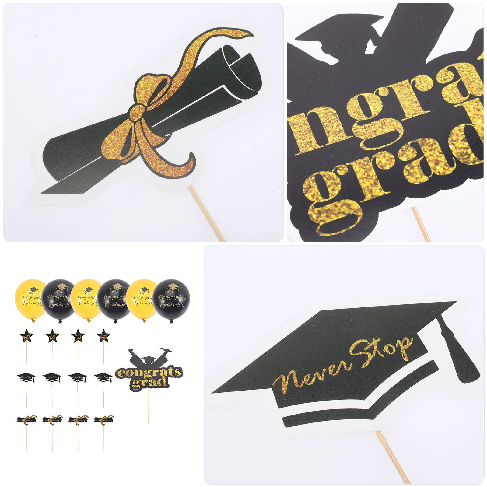

1Set Graduation Cap Balloon Set Graduation Party Decor Toppers Photo Booth Props Celebration Congratulations Balloons